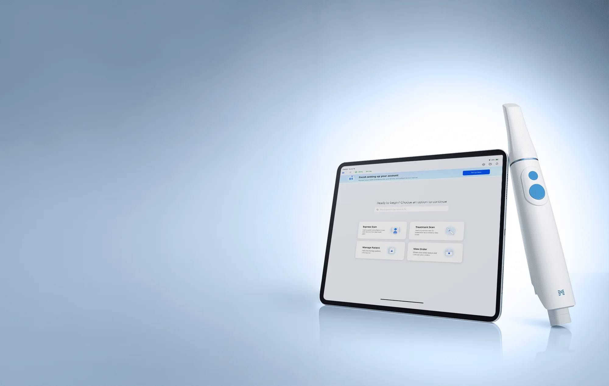 Het digitale 3D-model van een gebit op het scherm van de intra-orale scanner